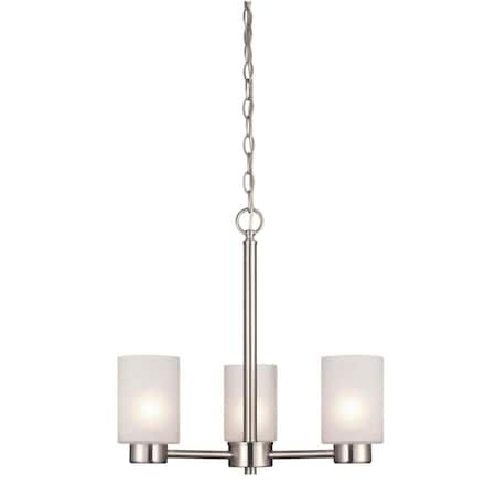 Westinghouse Chandelier 60W 3-Light Sylvestre, Brushed Nickel Frosted Seeded Glass 6227500